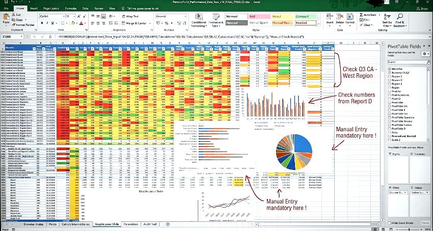 Fragmentierte manuelle Auswertung in einer umfangreichen Excel-Tabelle